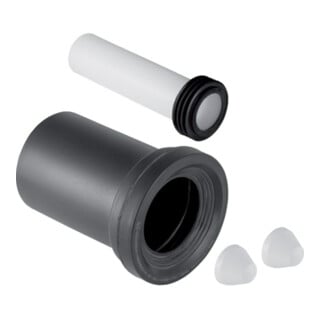 Geberit Garniture de raccordement d 90mm, 185mm, pour WWC, PE/PP, mat chromé