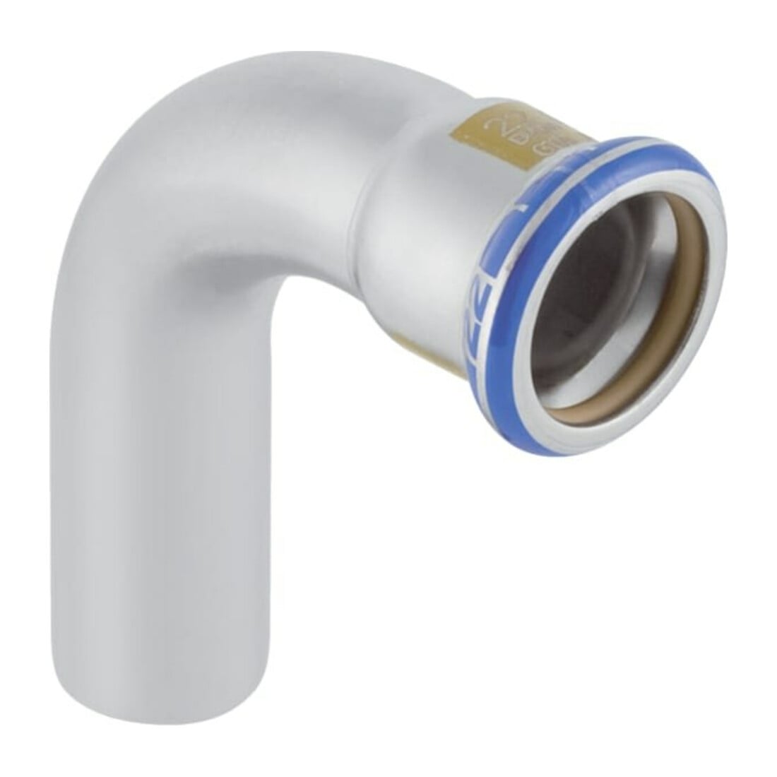 Geberit Gas-Bogen Mapress 90G, m Einschubende, Edelstahl, d= 54mm