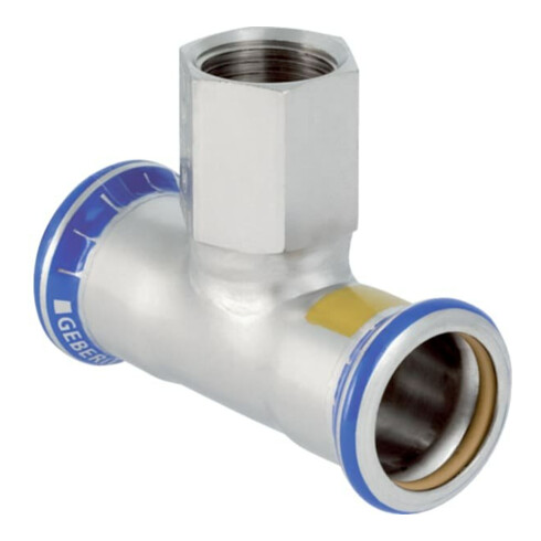 Geberit Gas-T-Stück Mapress d 18xRp 1/2, f Nat u Fl.-Gas, Edelstahl
