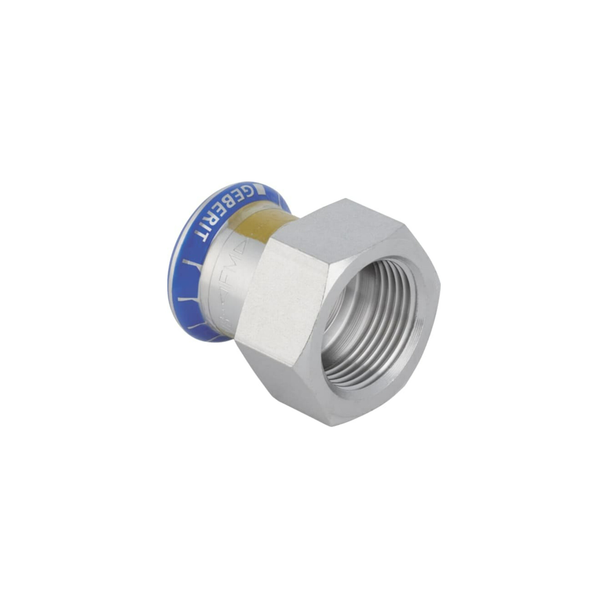 Geberit Gas-Übergangsmuffe Mapress d 18xRp 1/2, IG, f Nat u Fl.-Gas, ES