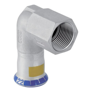 Geberit Gas-Übergangswinkel Mapress d 22xRp 3/4, 90G, m IG, Edelstahl