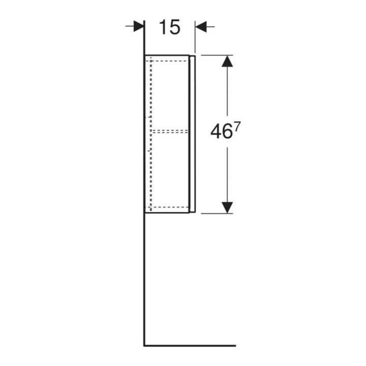 Geberit Hängeschrank 45x46,7x15cm, qu., 1 T, E nat./Mel. S