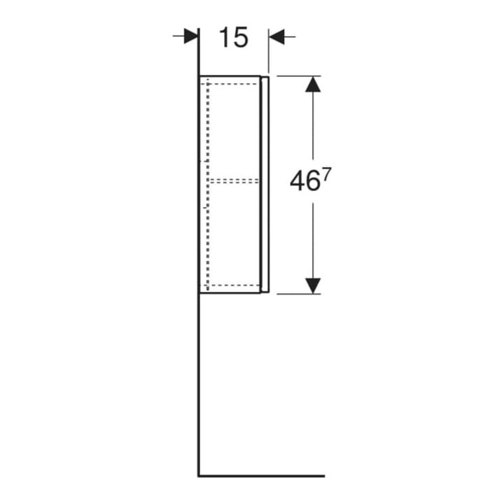 Geberit Hängeschrank 45x46,7x15cm, qu., 1 T, lava/lackiert ma