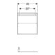 Geberit Hängeschrank 45x46,7x15cm, qu., 1 T., w/lack. hochgl.