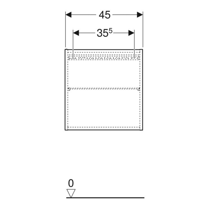 Geberit Hängeschrank 45x46,7x15cm, qu., 1 T., w/lack. hochgl.