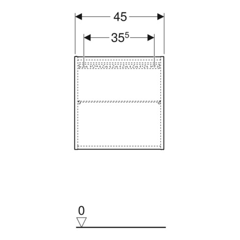Geberit Hängeschrank 45x46,7x15cm, quadr., 1 T., we/ma lack.