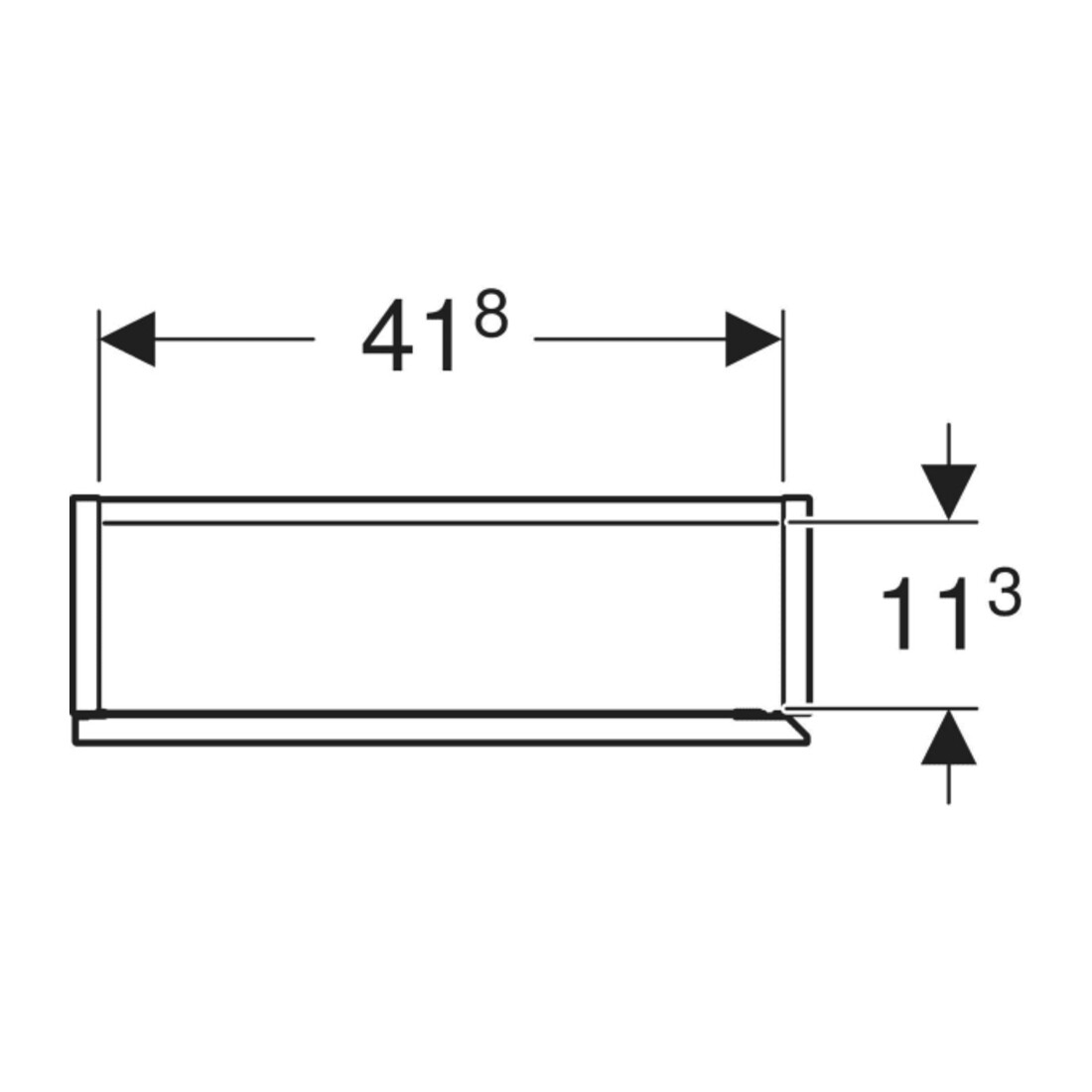 Geberit Hängeschrank 45x70x15cm, re, 1 T, s gr./lack. hochgl.