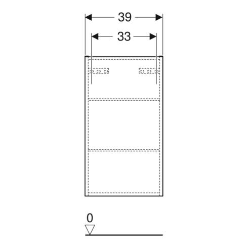 Geberit Hängeschrank Renova Plan 39x70x17,3cm, 1 T., Nussb, F. strukt.