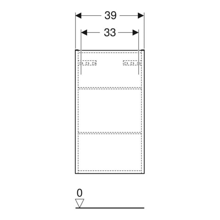 Geberit Hängeschrank Renova Plan 39x70x17,3cm, 1 T., Nussb he, F. strukt.