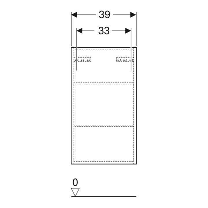 Geberit Hängeschrank Renova Plan 39x70x17,3cm, 1 T., we., lack. hochgl.
