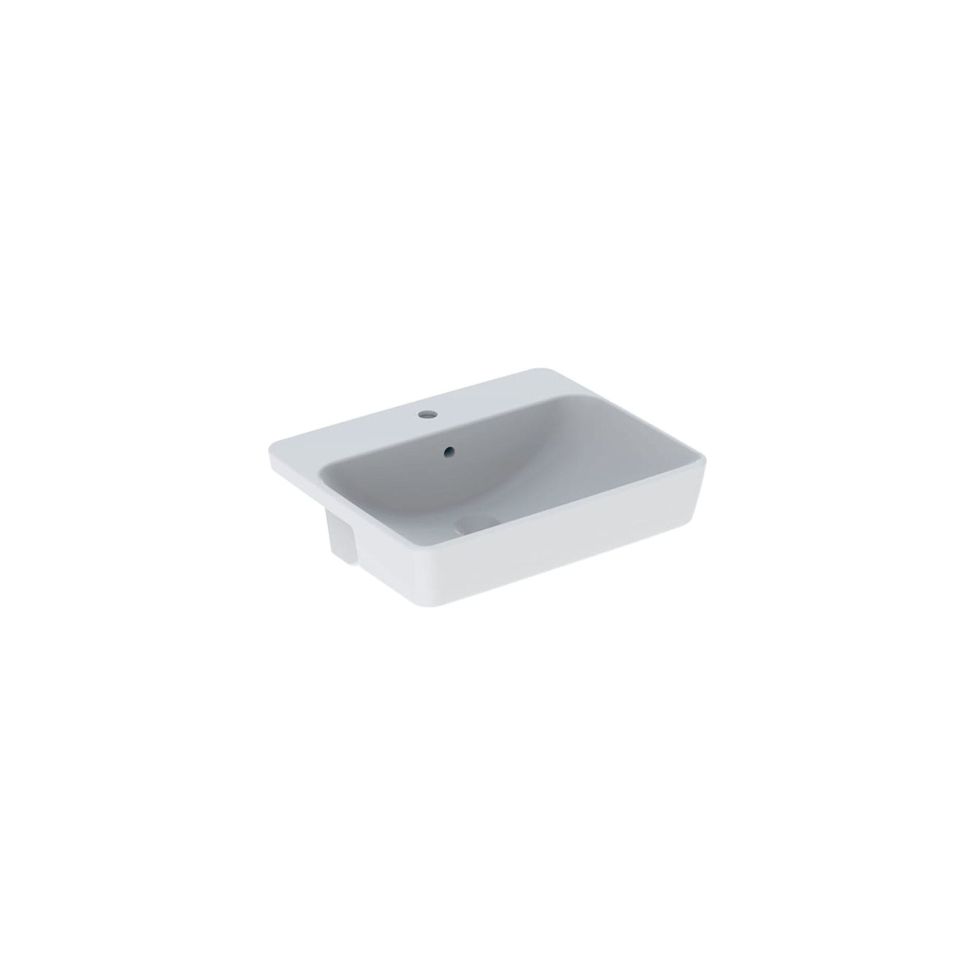 Geberit Halb-Einbauwaschtisch VariForm 55x45cm, m Hahnl., m ÜL, quadr., weiß