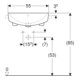 Geberit Halb-Einbauwaschtisch VariForm 55x45cm, m Hahnl., m ÜL, quadr., weiß