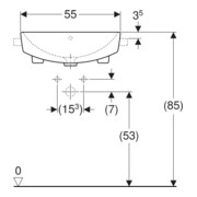 Geberit Halb-Einbauwaschtisch VariForm 55x45cm, m Hahnl., m ÜL, quadr., weiß-5