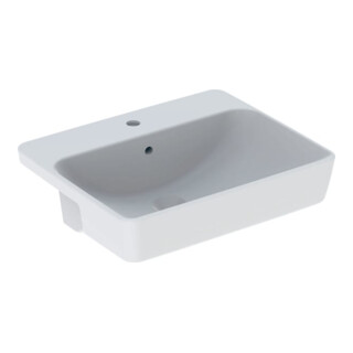 Geberit Halb-Einbauwaschtisch VariForm 55x45cm, m HL, m ÜL, quadr., we. K-Tect