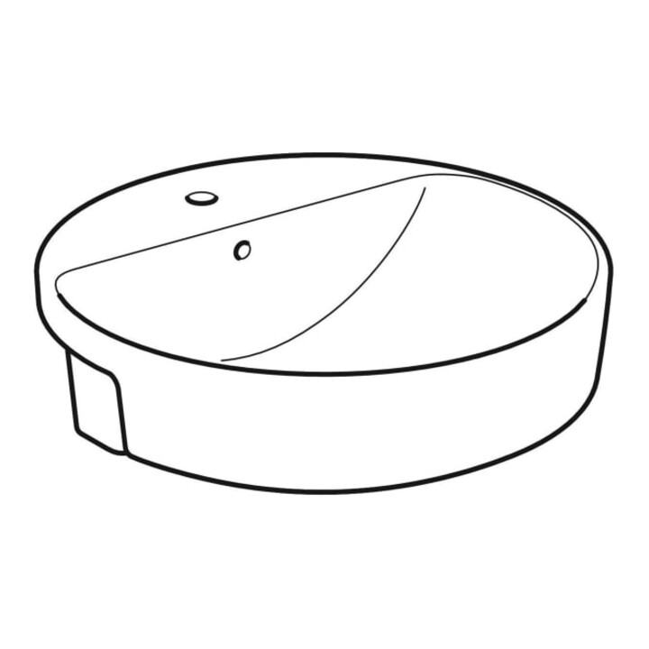 Geberit Halb-Einbauwaschtisch VariForm d 50, m Hahnl., m ÜL, rd, weiß KeraTect