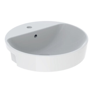 Geberit Halb-Einbauwaschtisch VariForm d 50, m Hahnl., mit Überlauf, rund, weiß