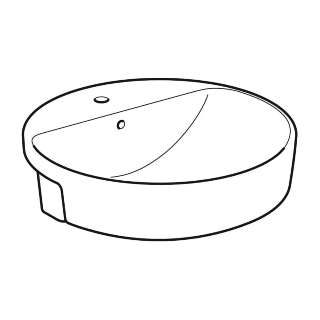 Geberit Halb-Einbauwaschtisch VariForm d 50, m Hahnl., mit Überlauf, rund, weiß