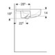 Geberit Halb-Einbauwaschtisch VariForm d 50, m Hahnl., mit Überlauf, rund, weiß