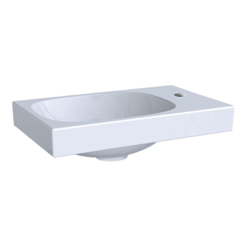 Geberit Handwaschbecken Acanto 40x25cm, asym., o. ÜL, Hahnl. re, weiß