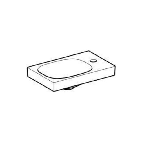 Geberit Handwaschbecken Acanto 40x25cm, asym., o. ÜL, Hahnl. re, weiß