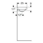 Geberit Handwaschbecken Acanto 40x25cm, asym., o. ÜL, Hahnl. re, weiß-5