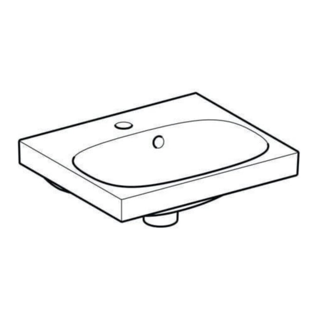 Geberit Handwaschbecken Acanto 45x38cm, m Hahnl., m ÜL, weiß KeraTect