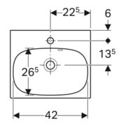 Geberit Handwaschbecken Acanto 45x38cm, m Hahnl., m ÜL, weiß KeraTect-5