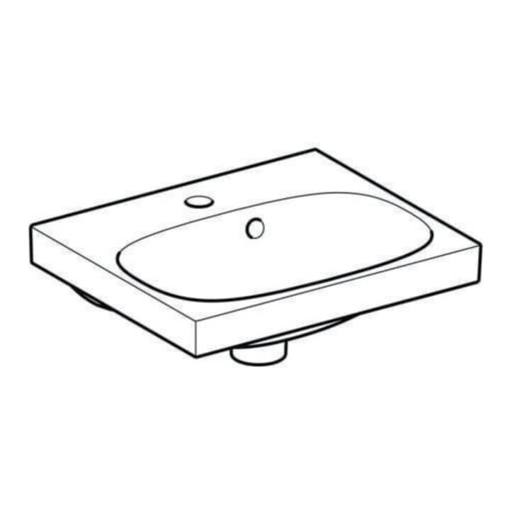 Geberit Handwaschbecken Acanto 45x38cm, m Hahnl., m ÜL, weiß KeraTect