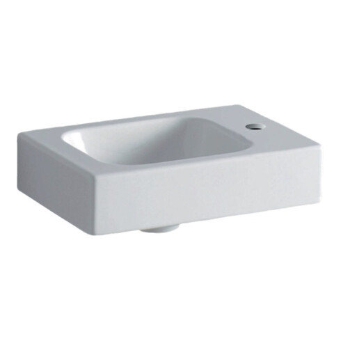 Geberit Handwaschbecken iCon 380 x 280 mm, ohne Überlauf mit Hahnloch rechts weiß