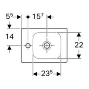 Geberit Handwaschbecken iCon 38x28cm, m Hahnl. li, o. ÜL, we. K-Tect-5