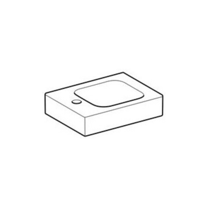 Geberit Handwaschbecken iCon 38x28cm, m Hahnl. li, o. ÜL, we. K-Tect