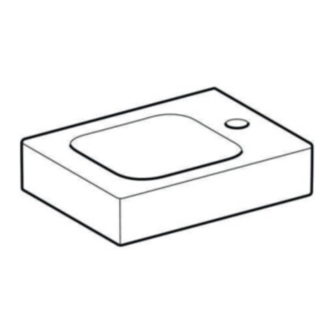 Geberit Handwaschbecken iCon 38x28cm, m Hahnl. re, o. Überlauf, weiß