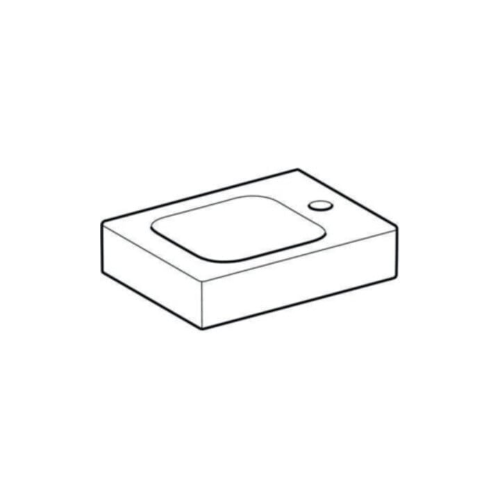 Geberit Handwaschbecken iCon 38x28cm, m Hahnl. re, o. Überlauf, weiß