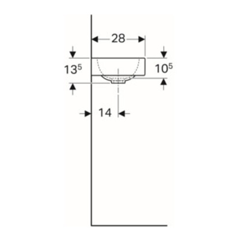 Geberit Handwaschbecken iCon 38x28cm, m Hahnl. re, o. Überlauf, weiß