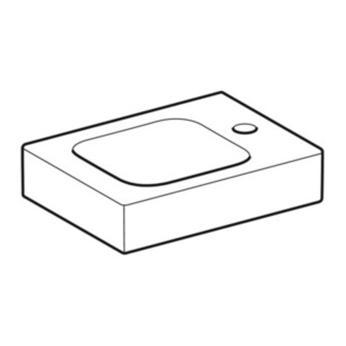 Geberit Handwaschbecken iCon 38x28cm, m Hahnl. re, o. Überlauf, weiß