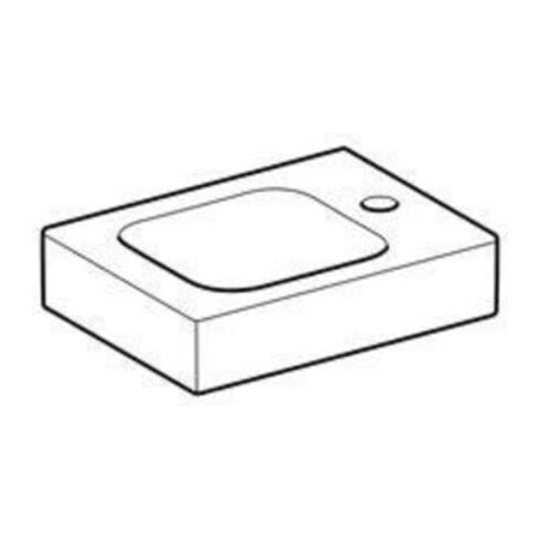 Geberit Handwaschbecken iCon 38x28cm, m Hahnl. re, o. Überlauf, weiß