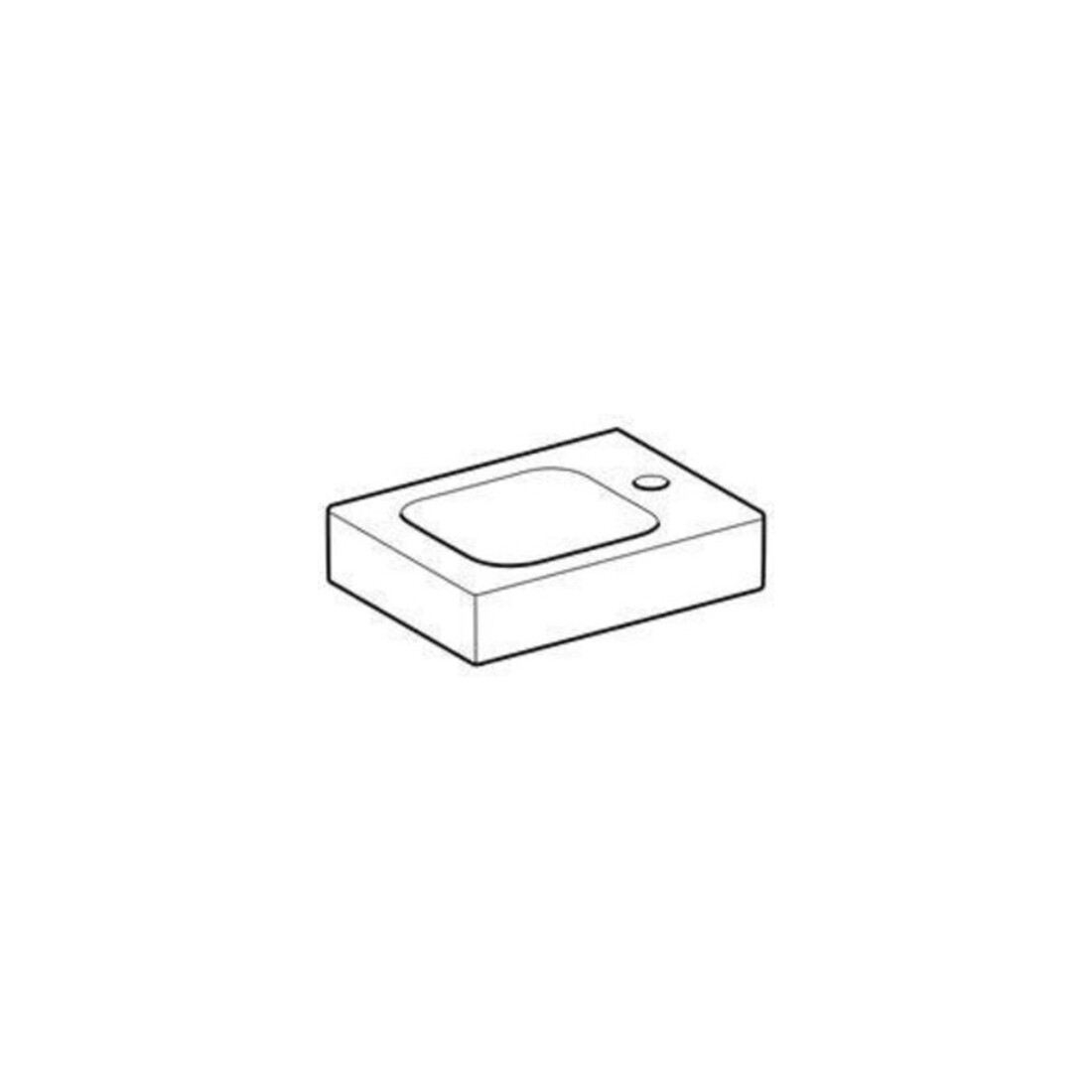 Geberit Handwaschbecken iCon 38x28cm, m Hahnl. re, o. Überlauf, weiß