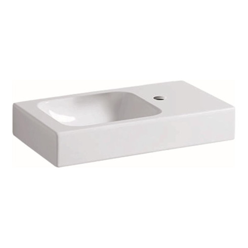 Geberit Handwaschbecken iCon 530 x 310 mm, ohne Überlauf, mit Hahnloch weiß Ablagefläche links