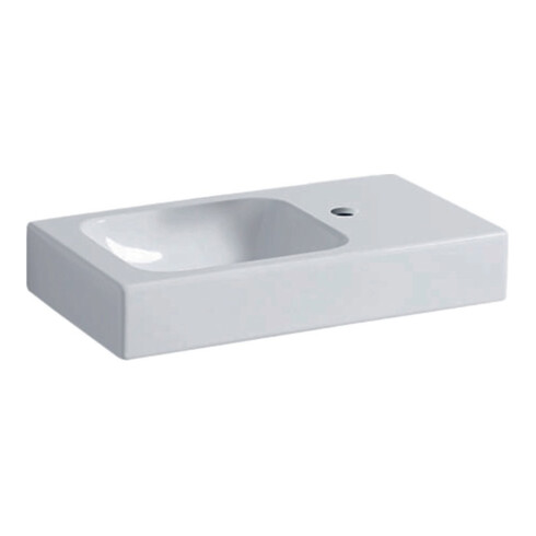 Geberit Handwaschbecken iCon 530 x 310 mm, ohne Überlauf, mit Hahnloch weiß Ablagefläche rechts