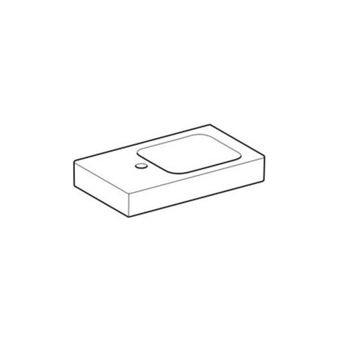 Geberit Handwaschbecken iCon 53x31cm, Abl L, m HL, o. ÜL, we. K-Tect