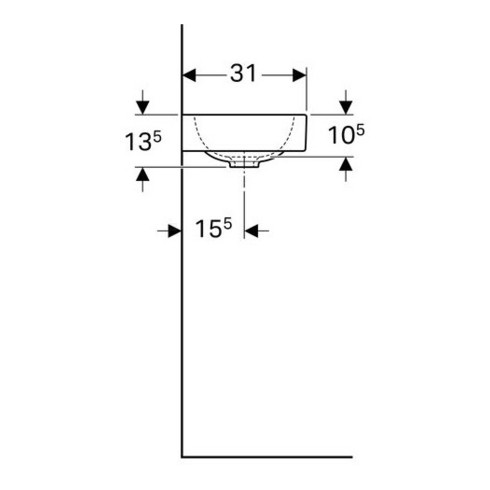Geberit Handwaschbecken iCon 53x31cm, Abl R, m HL, o. ÜL, we. K-Tect