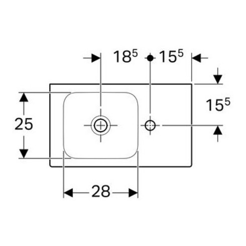 Geberit Handwaschbecken iCon 53x31cm, Abl R, m HL, o. ÜL, we. K-Tect