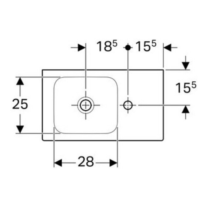 Geberit Handwaschbecken iCon 53x31cm, Abl R, m HL, o. ÜL, we. K-Tect