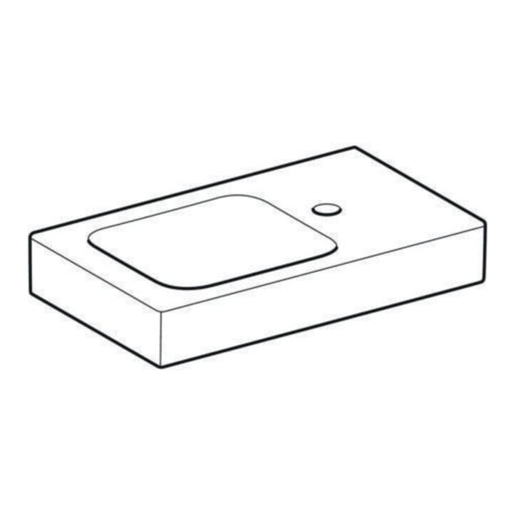 Geberit Handwaschbecken iCon 53x31cm, Abl re, m Hahnl., o. ÜL, we.