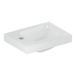 Geberit Handwaschbecken iCon Light 38x28cm, Hahnl. li, o. ÜL, weiß KeraTect