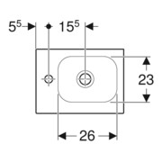 Geberit Handwaschbecken iCon Light 38x28cm, Hahnl. li, o. ÜL, weiß KeraTect-4