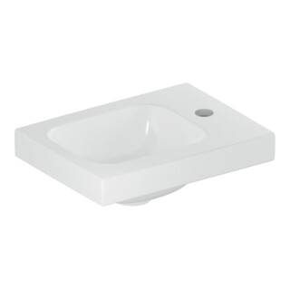 Geberit Handwaschbecken iCon Light 38x28cm, Hahnl. re, o. ÜL, weiß KeraTect