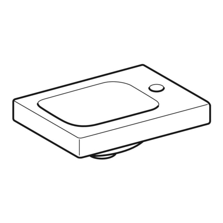 Geberit Handwaschbecken iCon Light 38x28cm, Hahnl. re, o. ÜL, weiß KeraTect