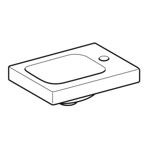 Geberit Handwaschbecken iCon Light 38x28cm, Hahnl. re, o. ÜL, weiß KeraTect