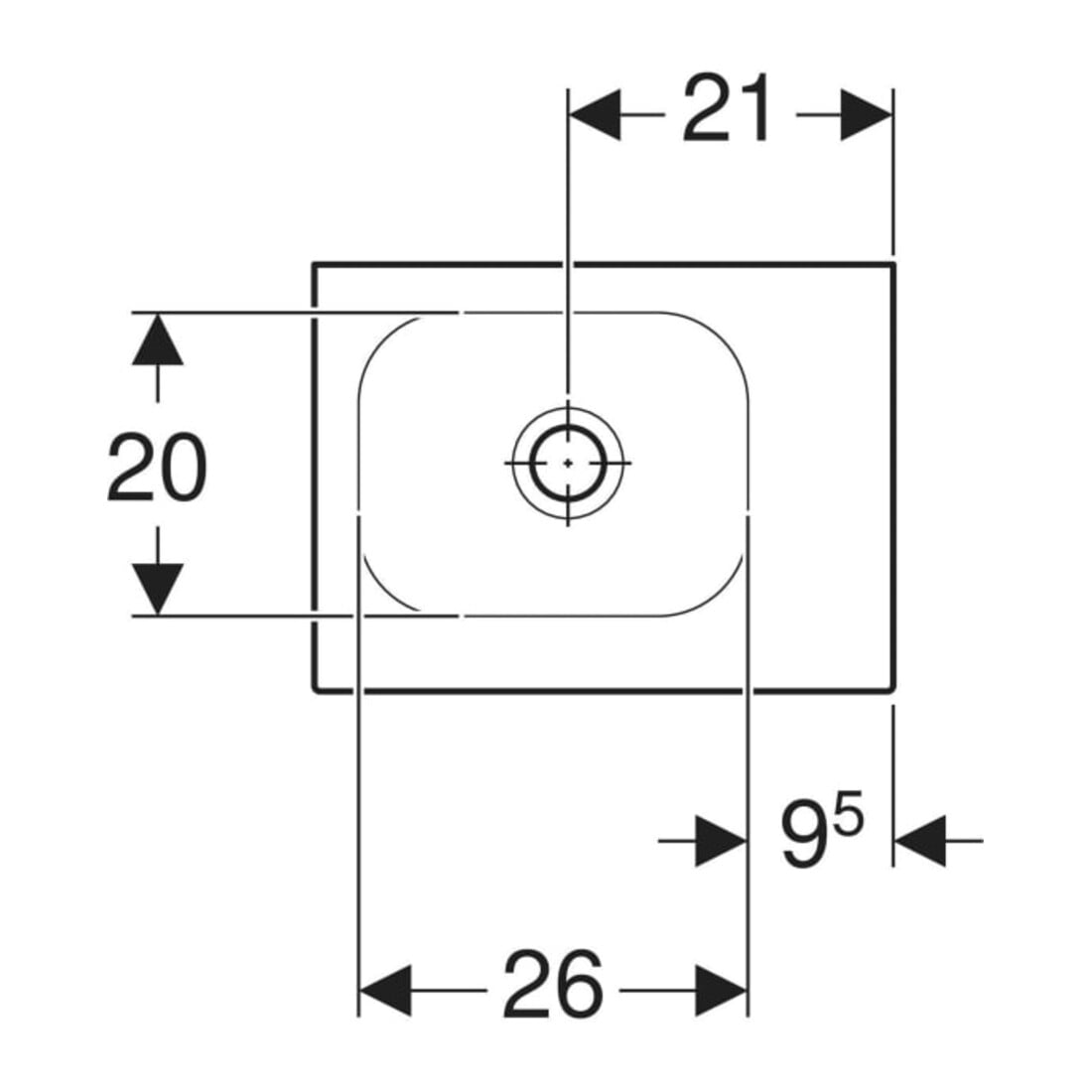 Geberit Handwaschbecken iCon Light 38x28cm, o. Hahnl., o. ÜL, weiß KeraTect